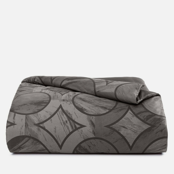 Hotel Collection Cotton Duvet Cover Marble Geo Black/ Gray FULL / QUEEN - Picture 3 of 9